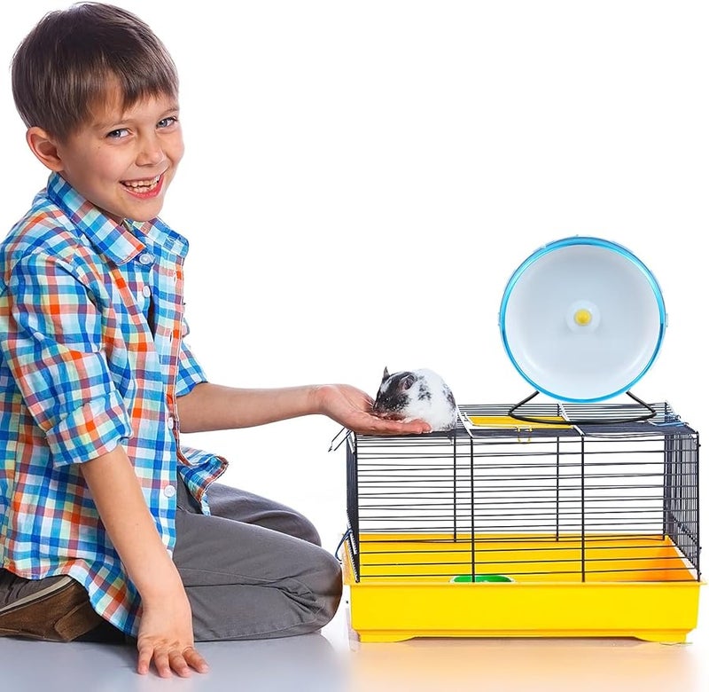 Blue 21Cm Silent Hamster Exercise Wheel With Stand For Small Pets Cage - Image 5