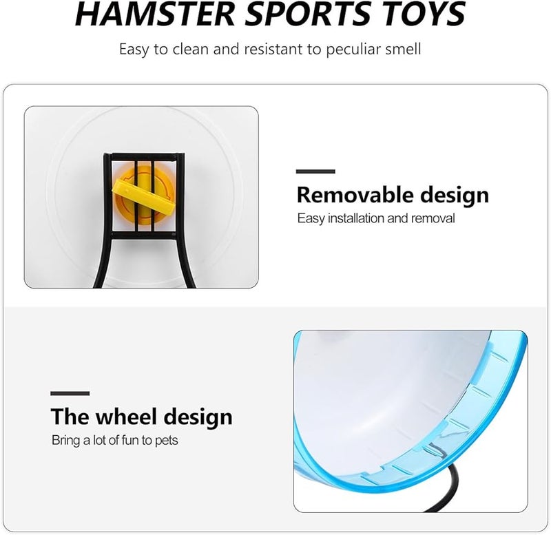 Blue 21Cm Silent Hamster Exercise Wheel With Stand For Small Pets Cage - Image 4