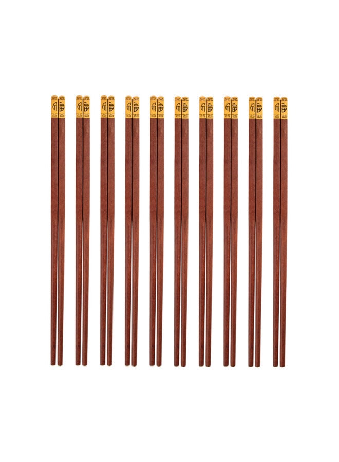 Direct Guest Many Wooden Chopsticks Home Hotel Chicken Wings Wood Top Blessing 10 Gift Box Support Custom Proofing-Specifications:W2205j Fangdingfu Red Sandalwood Chopsticks 25cm 10 Pairs  - Image 5