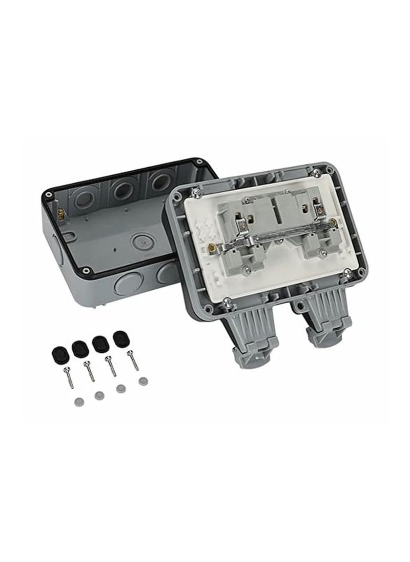 Generic - Borliya Waterproof Outdoor Electrical Outlets, Rainproof Wall Socket Covers, 13A Double Universal Switched Sockets, Weatherproof Plug Socket Box for Outdoor Use - Image 1