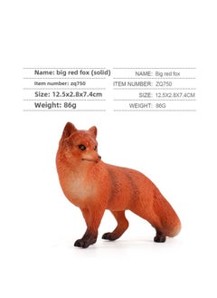 Generic Simulation Solid Wild Fox Model Red Fox Big White Fox Arctic Fox Red Fox Static Children's Hand-made Ornaments-Colour:Zq750 Big Red Fox (solid) 86g  - Image 1