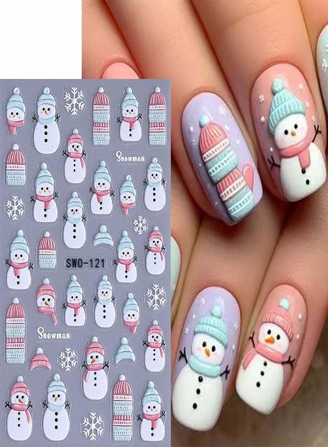 SWEET TREND Christmas Nail Art Stickers Set: 6 Sheets Cute Winter Nail Art Decals with Penguins Snowmen Bears Reindeer Holly Decor Snowflakes & Flowers - DIY Self-Adhesive Nail Wraps for Holiday Gift & Manicure - Image 5