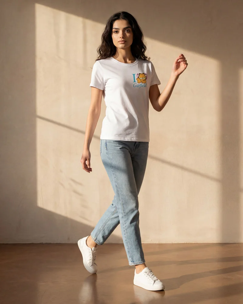 Redtag Women White Printed T-Shirt