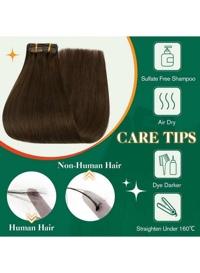 إيزي يوث وصلات شعر بمشبك، بني، وصلات شعر حقيقية، بمشبك في شعر بشري، بني، شعر بشري حقيقي، وصلات شعر بني داكن، وصلات شعر للنساء، 14 بوصة، 7 قطع، 70 جرام - Image 5