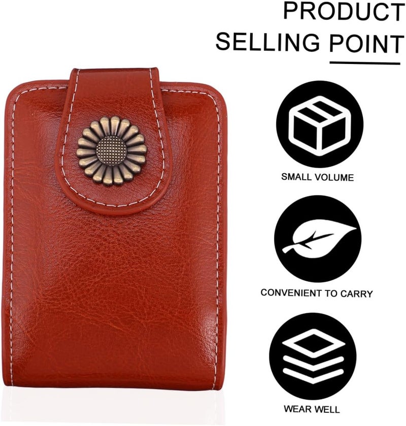 Small Lipsticks Pouch with Mirror, Wine Red Pu Leather Lipstick Carrying Case, Portable Cosmetic Organizer for Travel and Daily Use - Image 3