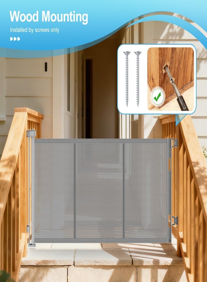 EZIGO Retractable Baby Gates Replacement Parts, Full Set Wall Mounting Accessories Including Brackets, Latches, Screws for 55/71 inch Extra Wide Baby Gate Mesh Gate Retractable Dog Gate, Gray - Image 4