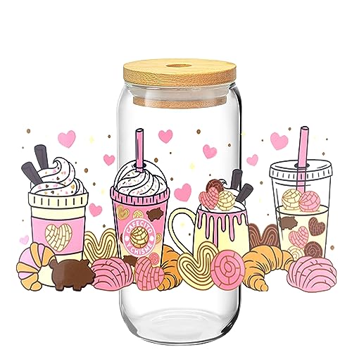GETRIC UV DTF Cup Wrap Transfer Stickers for Glass, 6 Sheets Cup Rub on Transfers for Crafting Cup Decal Stickers for 16OZ Libbey Glass Cups Furniture Craft Wood DIY Crafts - Image 3