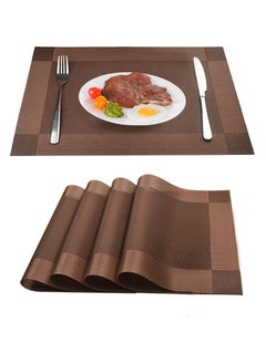General Placemats Set of 5, Heat-Resistant Woven Vinyl Placemat, Non-Slip Washable PVC Table Mat, Plastic Table Mats for Dining Table, Kitchen Table 30x45 CM  - Image 1