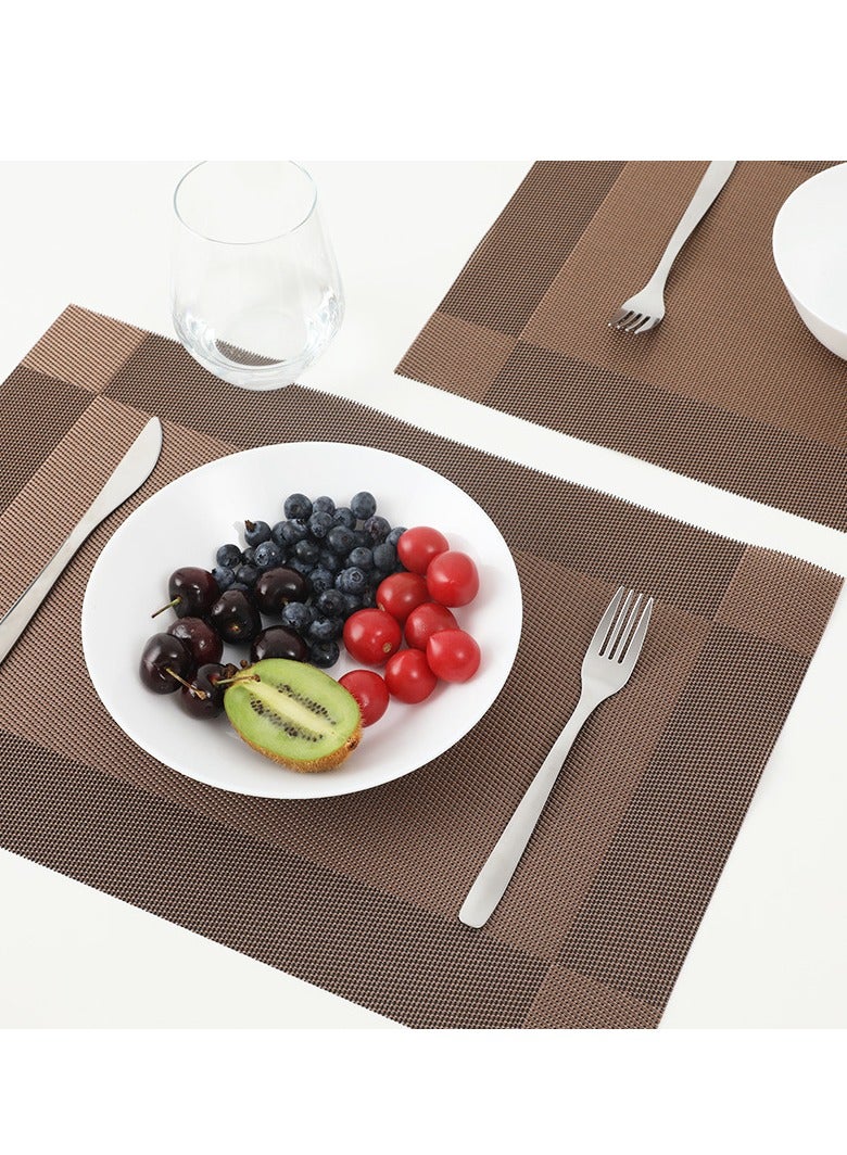 general Placemats Set of 5, Heat-Resistant Woven Vinyl Placemat, Non-Slip Washable PVC Table Mat, Plastic Table Mats for Dining Table, Kitchen Table 30x45 CM - Image 2