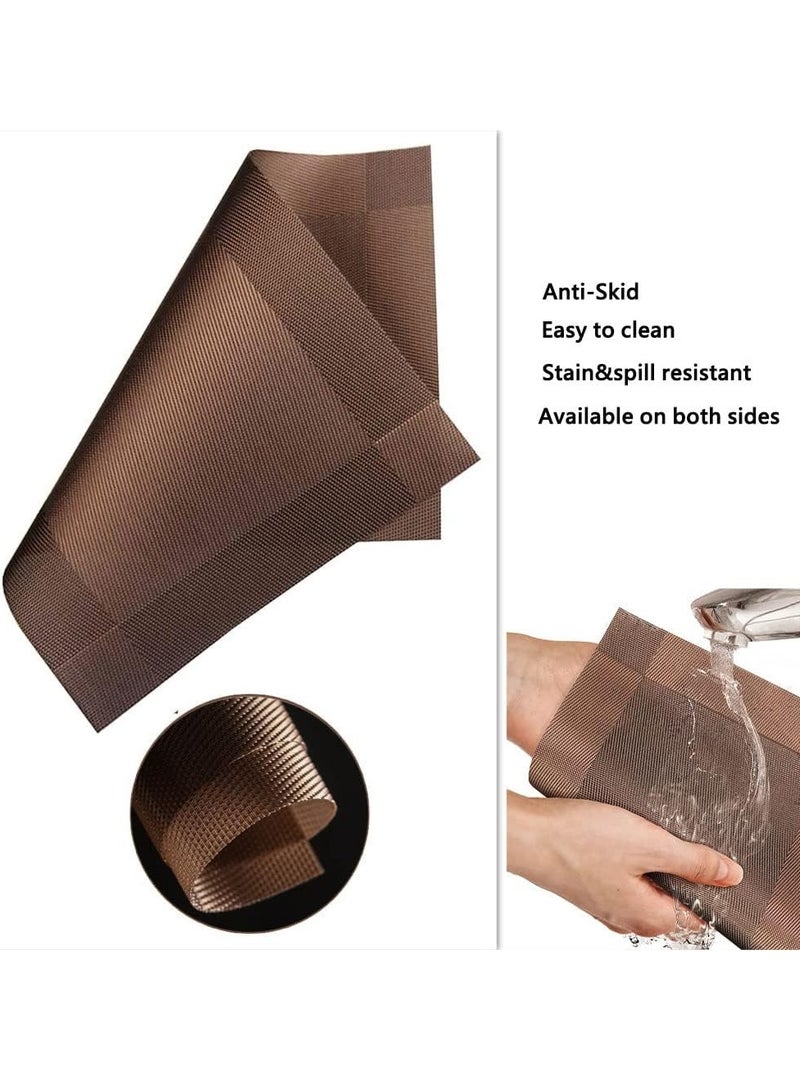 general Placemats Set of 5, Heat-Resistant Woven Vinyl Placemat, Non-Slip Washable PVC Table Mat, Plastic Table Mats for Dining Table, Kitchen Table 30x45 CM - Image 3