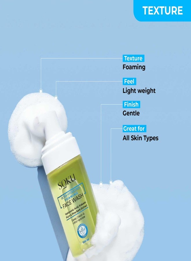 SOKU Ultra Hydrating Foaming Face Wash | Skincare Cleanser for Men & Women | Hyaluronic Acid, Kakadu Plum & Pine Bark | Suitable For Dry Skin | Sulphate-Free - Image 5