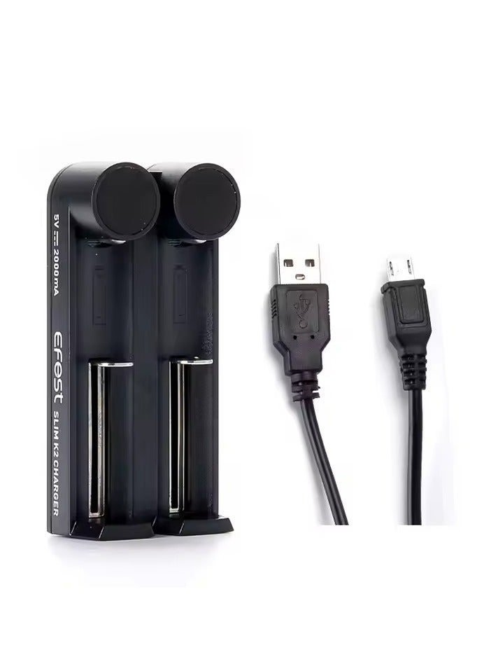 Efest Slim K2 Battery Charger – Dual Slot Charger for Li-ion Rechargeable Batteries - Image 2