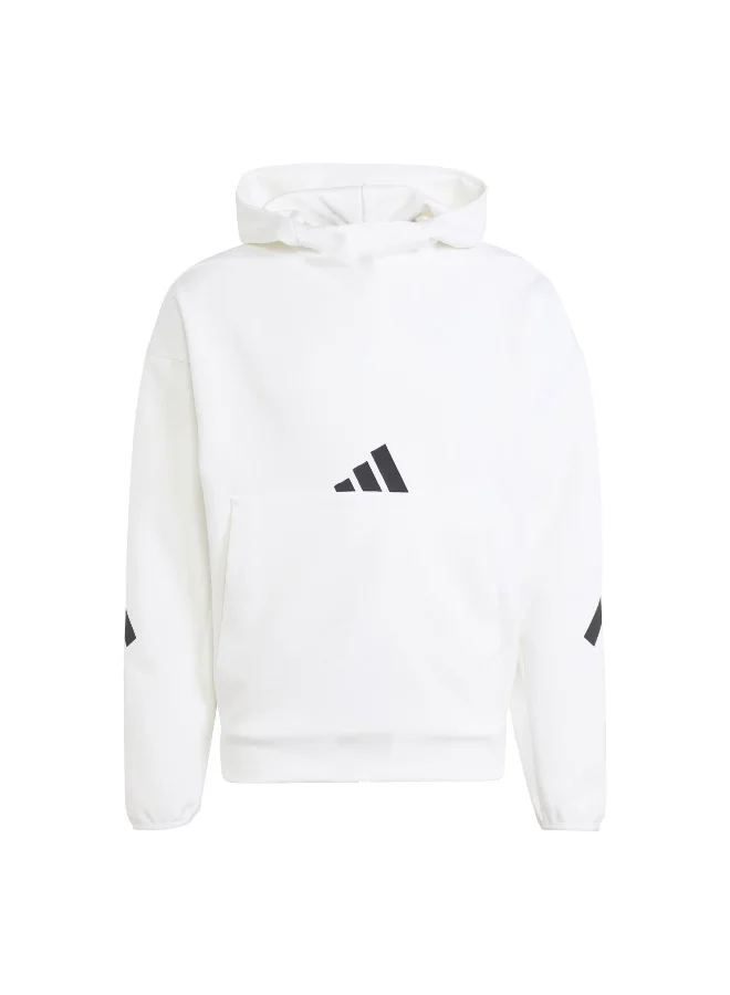 adidas Adidas M Z.N.E. Hd White Hooded Sweat Sweatshirts For Men