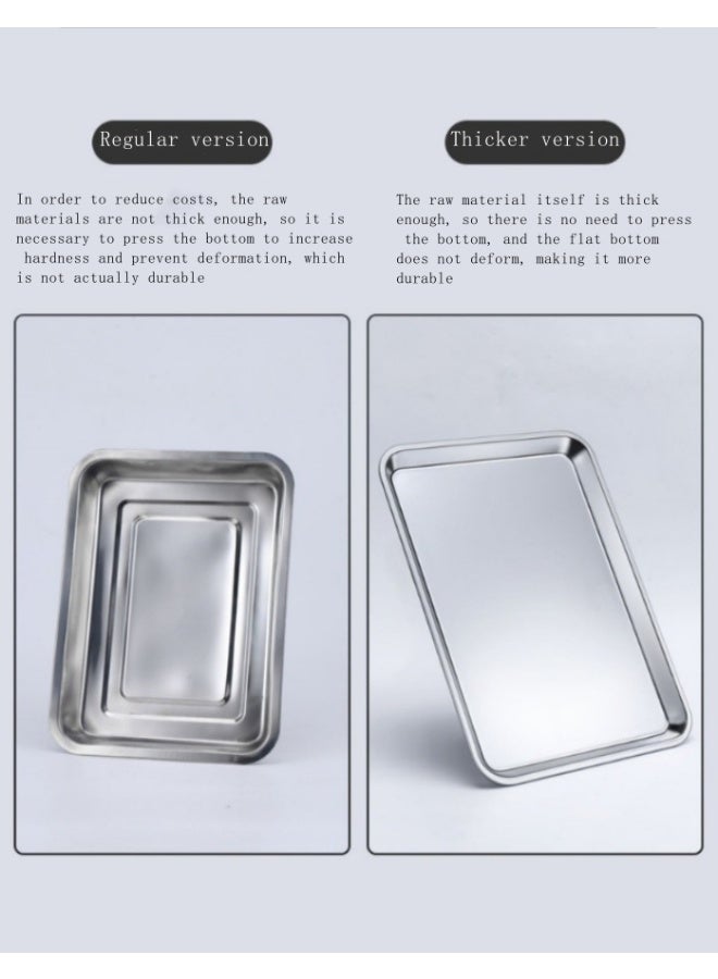 Rectangular Oven Tray Non-Stick Square Stainless Steel Tray Coated Compact Toaster Oven Baking Pan Tray Ovenware Heats Evenly and Easy Release for Bread Brownie Baking - Image 2