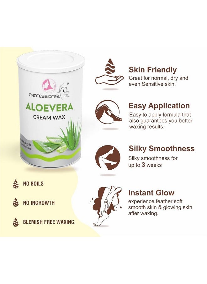professional feel - Aloeveracream Wax With Wax Strips, Hydro Soluble Wax For Face, Upper Lips, Arms, Legs, Bikini Line, Underarms And Full Body (800 Grams) - Image 1