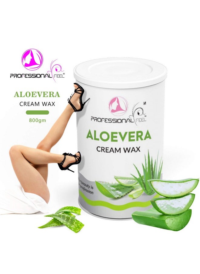 professional feel - Aloeveracream Wax With Wax Strips, Hydro Soluble Wax For Face, Upper Lips, Arms, Legs, Bikini Line, Underarms And Full Body (800 Grams) - Image 1