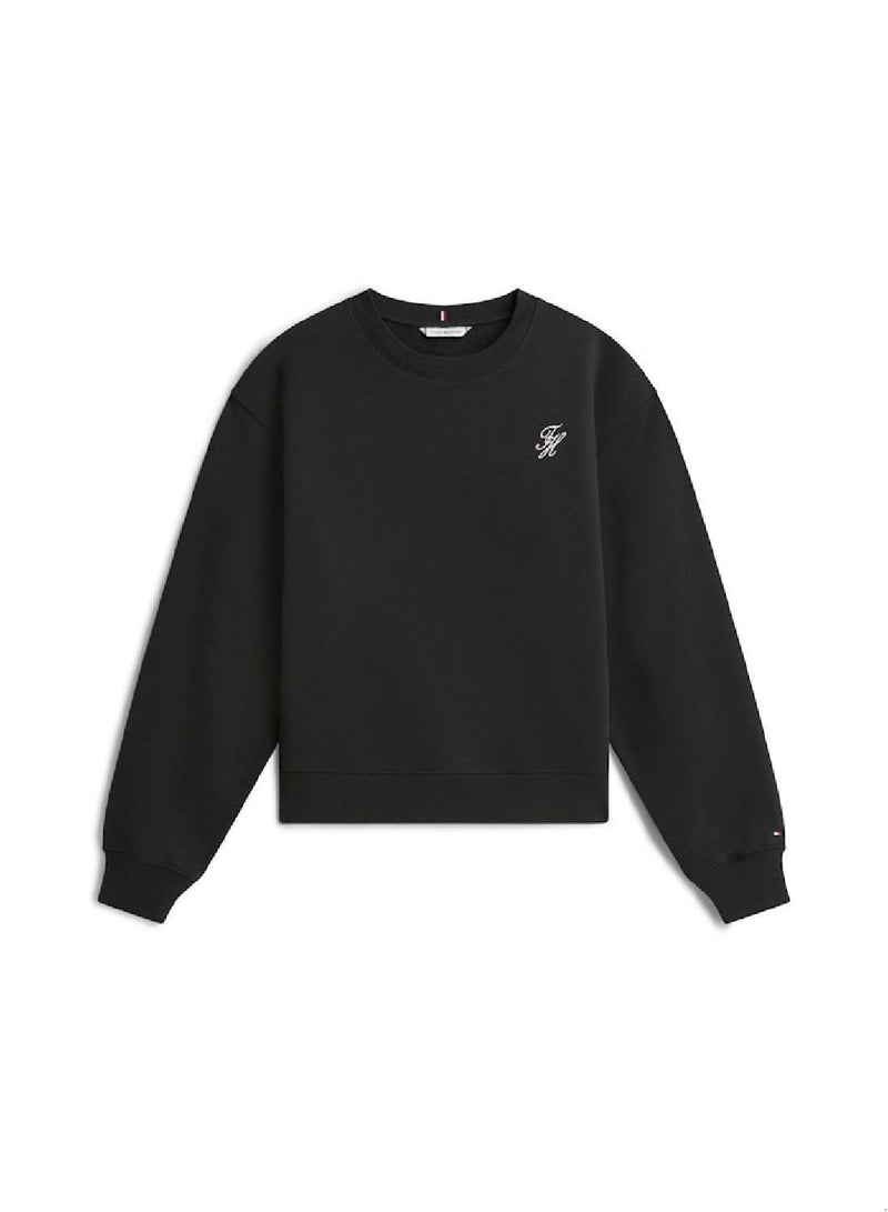 TOMMY HILFIGER Logo Embroidery Fleece Sweatshirt - Image 4