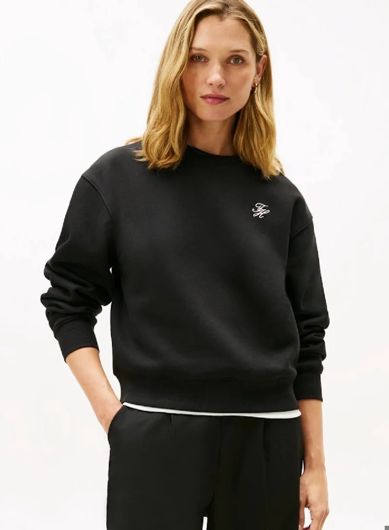 Logo Embroidery Fleece Sweatshirt