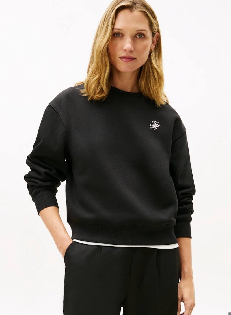 TOMMY HILFIGER Logo Embroidery Fleece Sweatshirt - Image 1
