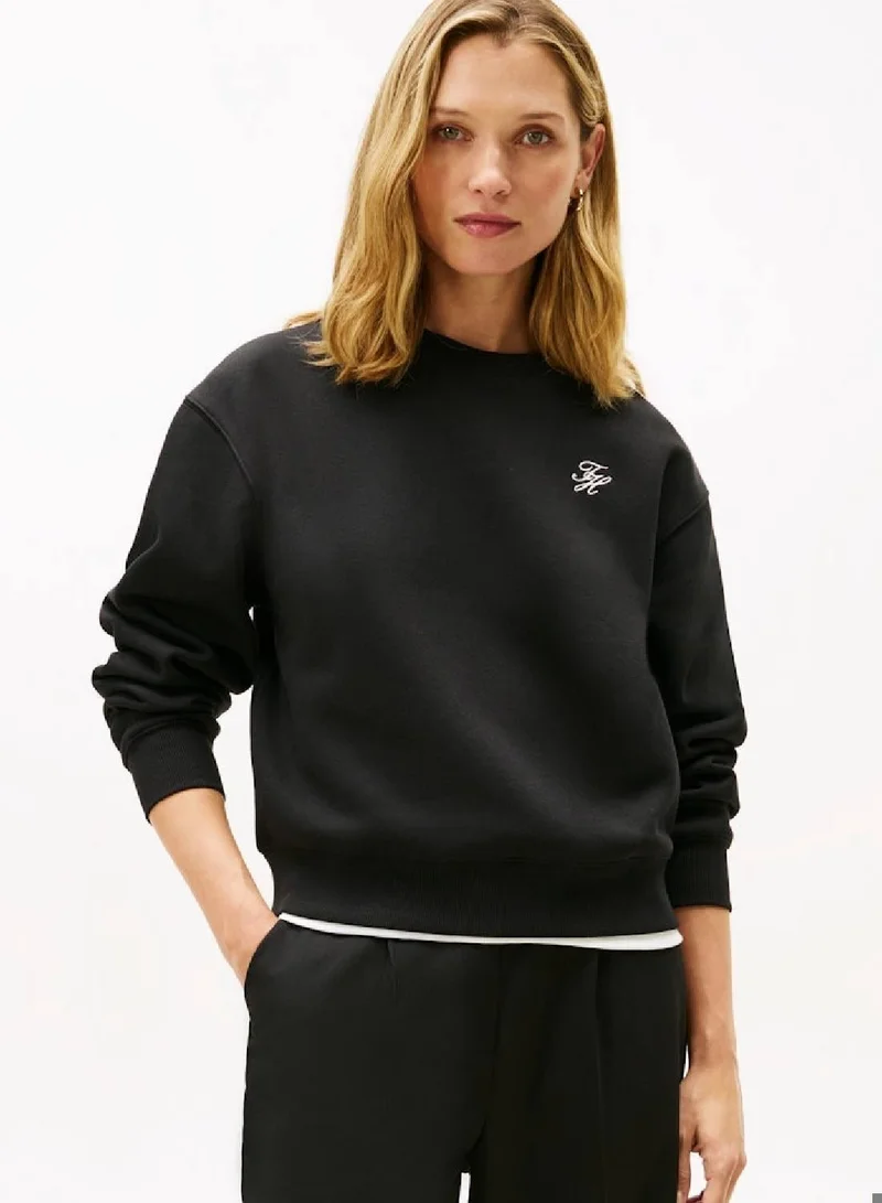 Logo Embroidery Fleece Sweatshirt