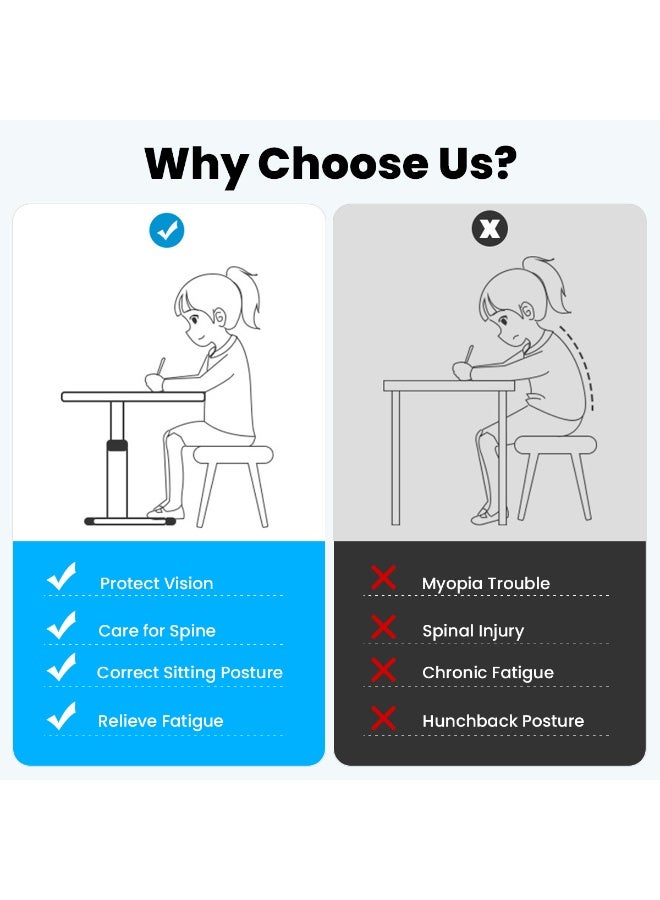 جورونب مكتب قائم قابل للتعديل يدويًا، مكتب قابل لتعديل الارتفاع للجلوس/الوقوف، محطة عمل متينة قائمة، طاولة كمبيوتر، مساحة عمل، مكتب منزلي، دراسة، ومساحات صغيرة (أبيض، 80 × 40 × 90 سم) - Image 5