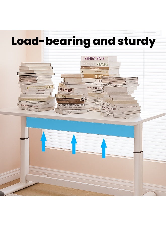 جورونب مكتب قائم قابل للتعديل يدويًا، مكتب قابل لتعديل الارتفاع للجلوس/الوقوف، محطة عمل متينة قائمة، طاولة كمبيوتر، مساحة عمل، مكتب منزلي، دراسة، ومساحات صغيرة (أبيض، 80 × 40 × 90 سم) - Image 4