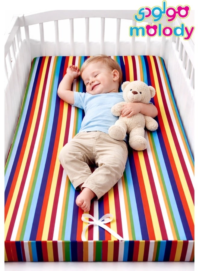 مولودي مرتبة سرير أطفال فاخرة 120×60 سم – سماكة عالية مريحة، غطاء بسوستة قابل للغسل، قماش ناعم وآمن للرضع - Image 4