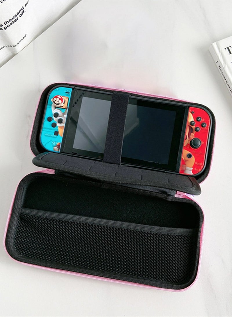 IINE Carrying Case Compatible with Nintendo Switch & OLED Mode， Pink Travel Carry Bag for SpongeBob, Accessories with Protective Hard Shell, Adjustable Shoulder Strap Travel Case Hard Carry Case for Girls  - Image 3