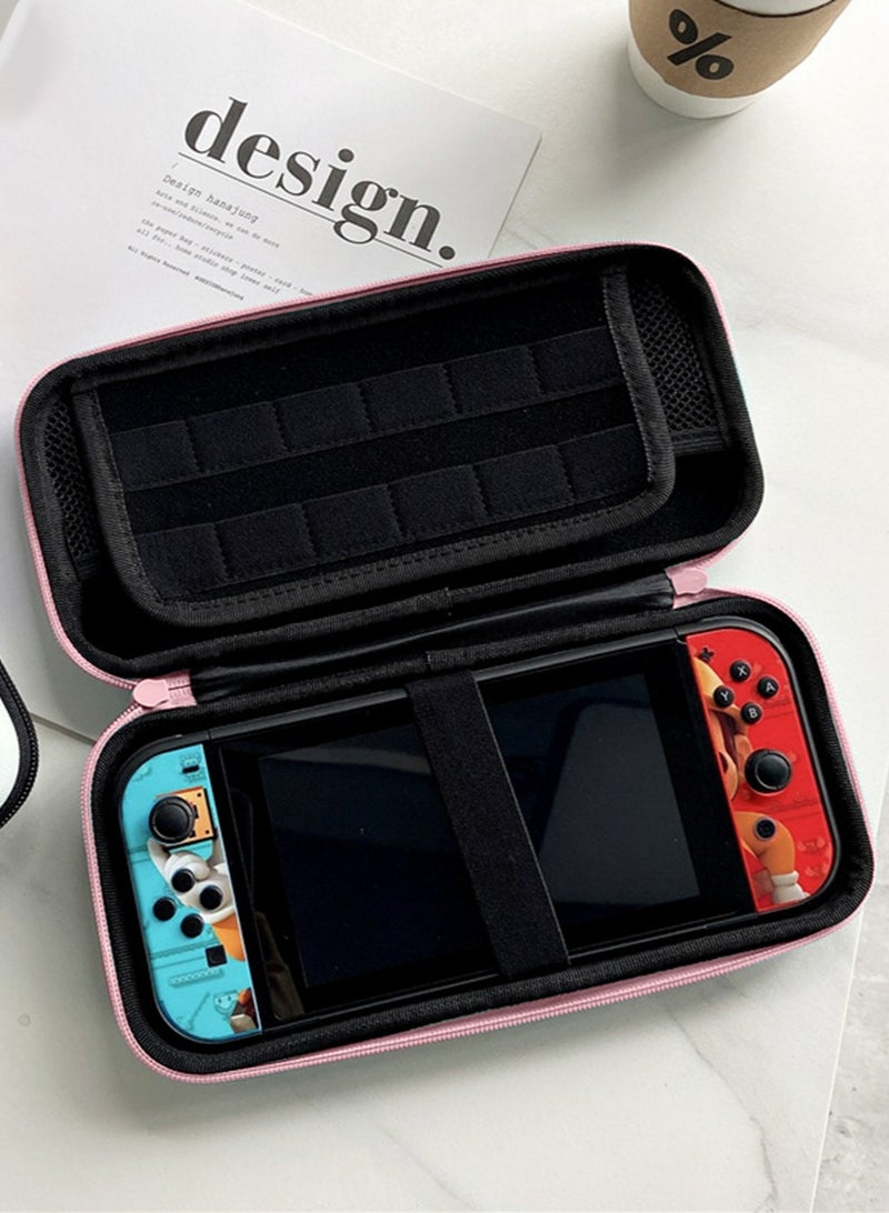 IINE Carrying Case Compatible with Nintendo Switch & OLED Mode， Pink Travel Carry Bag for SpongeBob, Accessories with Protective Hard Shell, Adjustable Shoulder Strap Travel Case Hard Carry Case for Girls  - Image 2