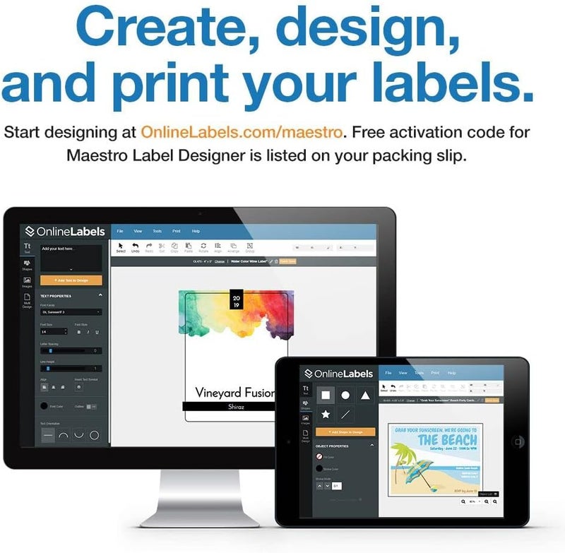 Online Labels OnlineLabels 8.5" x 11" Full Sheet Sticker Paper – Permanent Adhesive, White Matte – Works With Cricut & Silhouette – for Inkjet & Laser Printers – Pack of 100 Sheets OL177WX - Image 4