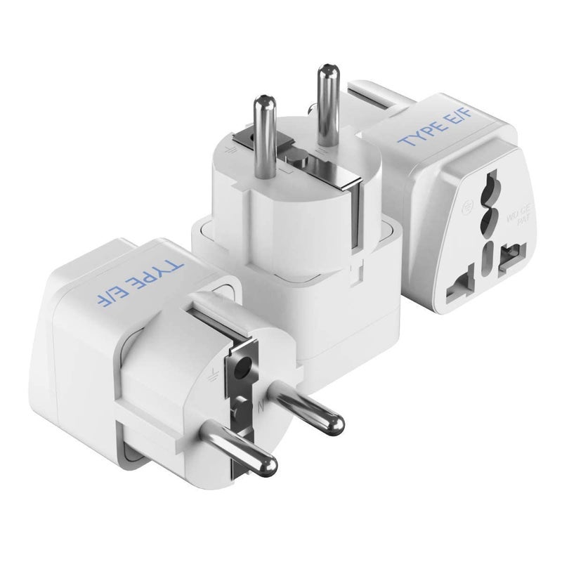 INNOVATIVEIQ InnovativeIQ India to Europe Schuko PlugType EF Europe Plug Adapter2 in 1 Universal Adapter for Europe Perfect for Laptop Camera Charger CE RoHS 5 Years Warranty Pack of 1 White  - Image 3