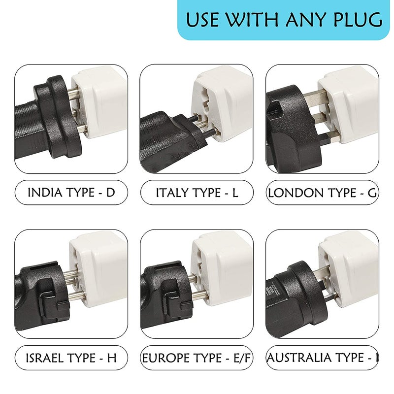 INNOVATIVEIQ InnovativeIQ India to Europe Schuko PlugType EF Europe Plug Adapter2 in 1 Universal Adapter for Europe Perfect for Laptop Camera Charger CE RoHS 5 Years Warranty Pack of 1 White  - Image 5