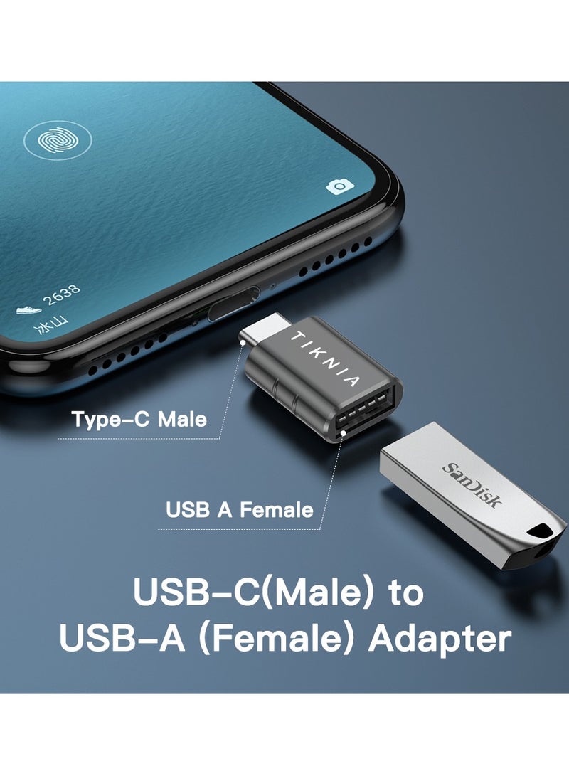 TIKNIA TIKNIA USB C to USB Adapter 2-Pcs USB C Male to USB 3.0 Female Adapter Compatible with MacBook Pro Air, Microsoft Surface, iPad, Samsung Notebook, ASUS and More Type C Devices (Space Grey)  - Image 3