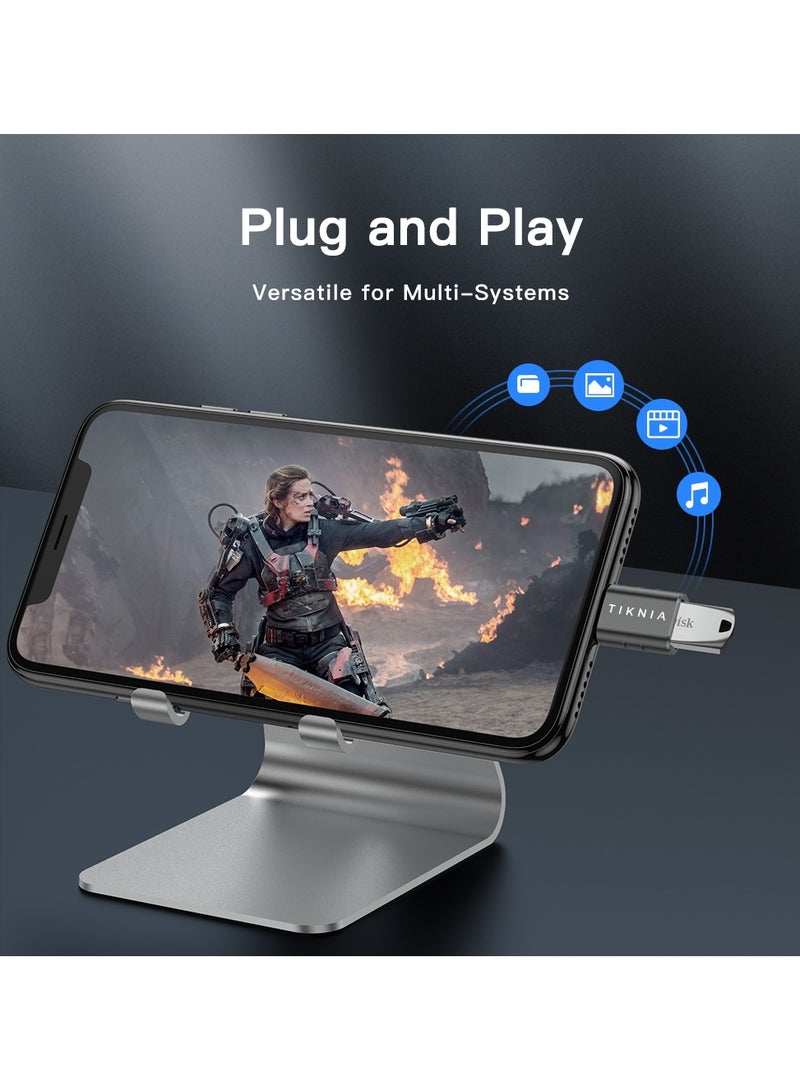 TIKNIA TIKNIA USB C to USB Adapter 2-Pcs USB C Male to USB 3.0 Female Adapter Compatible with MacBook Pro Air, Microsoft Surface, iPad, Samsung Notebook, ASUS and More Type C Devices (Space Grey)  - Image 2
