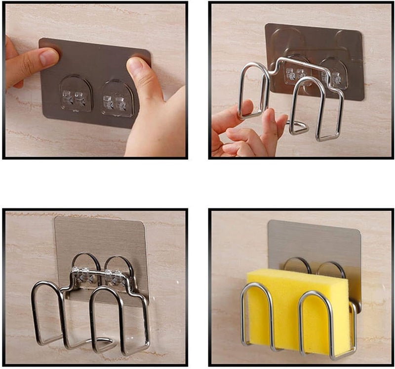 Swejos Swejos Kitchen Sponge Holder Suction Cup Sink Sponge Holder Metal Towel Scrubbers Soap Drying Shelves Rack Kitchen Tool 3 - Image 5