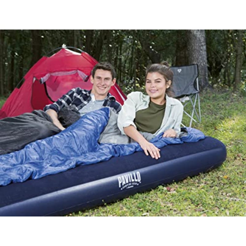 Airbed Queen Size 203X152X22Cm for home and camping, PVC material, gray color, puncture-resistant and quick-inflate - Image 2