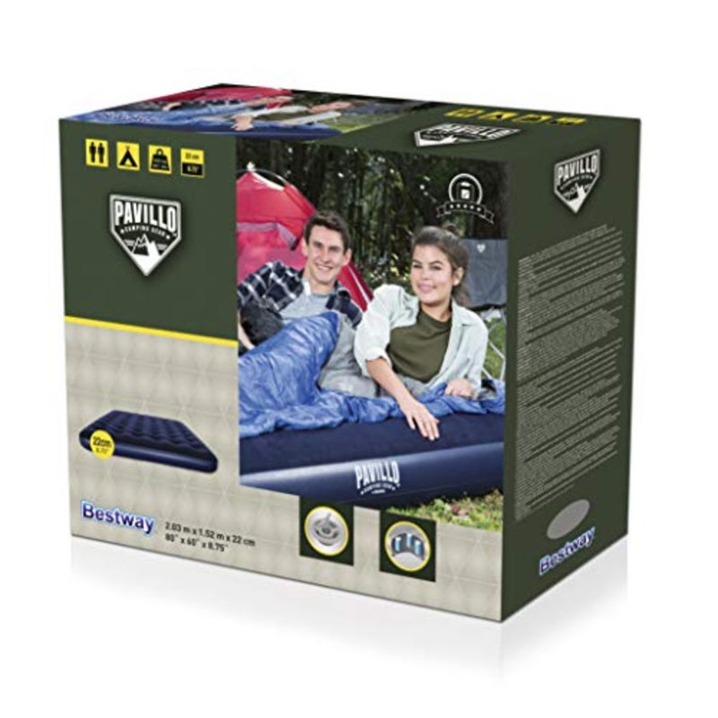 Airbed Queen Size 203X152X22Cm for home and camping, PVC material, gray color, puncture-resistant and quick-inflate - Image 3