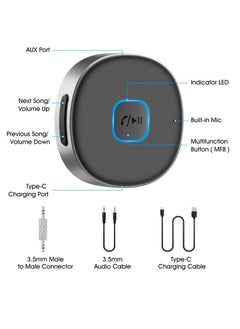 Lezonic Bluetooth Aux Receiver for Car, Portable 3.5mm Aux Bluetooth Car Adapter, Bluetooth 5.0 Wireless Audio Receiver for Car Stereo/Home Stereo/Wired Headphones/Speaker, 16H Battery Life  - Image 2