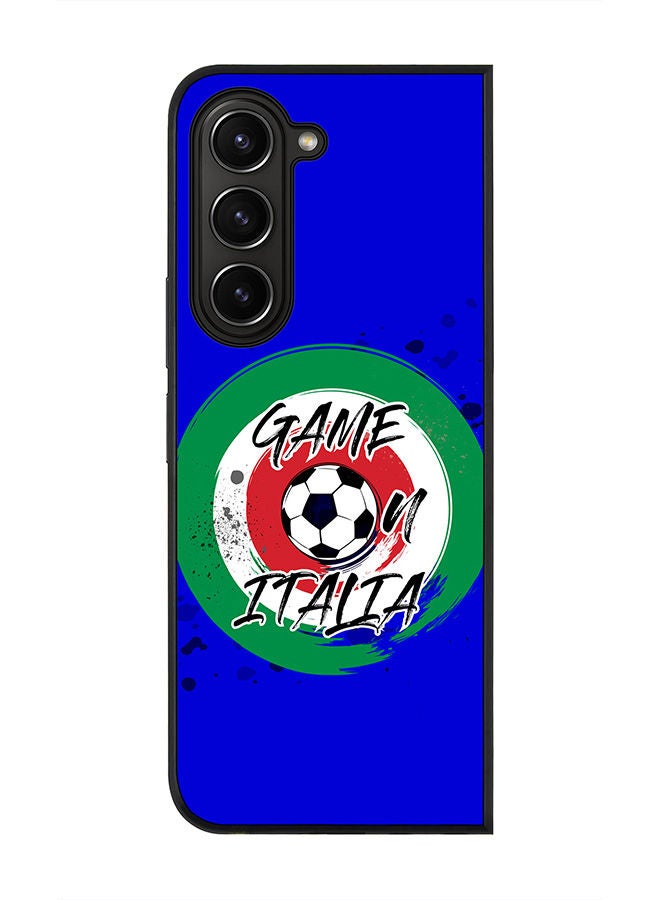 Stylizedd Rugged Black edge case for Samsung Galaxy Z Fold5, Slim fit Soft Case Flexible Rubber Edges Anti Drop TPU Gel Thin Cover -  Game on Italy - Image 1