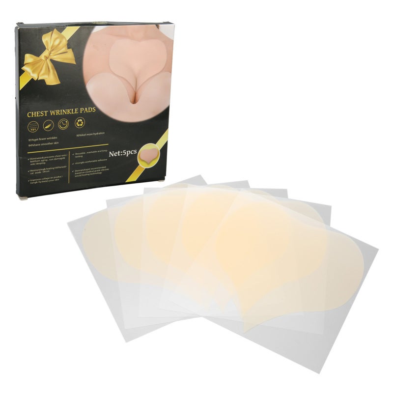 EELHOE 5PCS Chest Wrinkle Pads Silicone Chest Tightening Moisturizing Patches Wrinkle Removal Treatment - Image 1