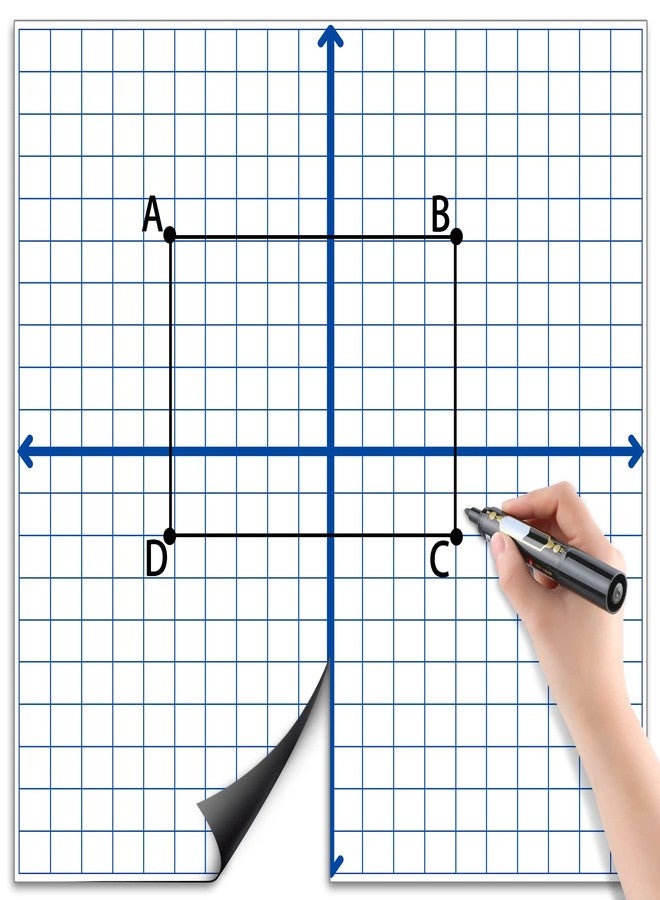 Teling 4 Pieces Jumbo Magnetic Xy Coordinate Dry Erase Grid 26 x 26 Inches, Magnet Graph Whiteboard for Classrooms, Teaching, Learning Tools - Image 1