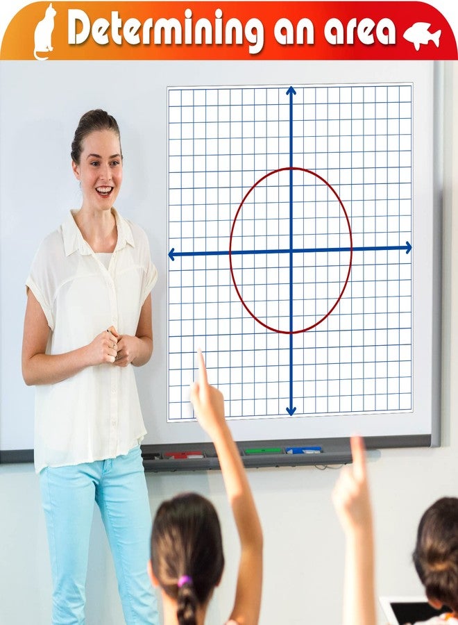 Teling 4 Pieces Jumbo Magnetic Xy Coordinate Dry Erase Grid 26 x 26 Inches, Magnet Graph Whiteboard for Classrooms, Teaching, Learning Tools - Image 5