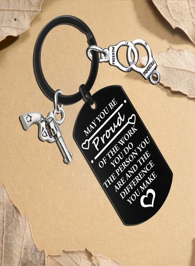 Waeceip Correctional Officer Accessories Law Enforcement Keychain Police Officer Gifts for Men Corrections Officer Accessories Police academy Graduation Gift - Image 2