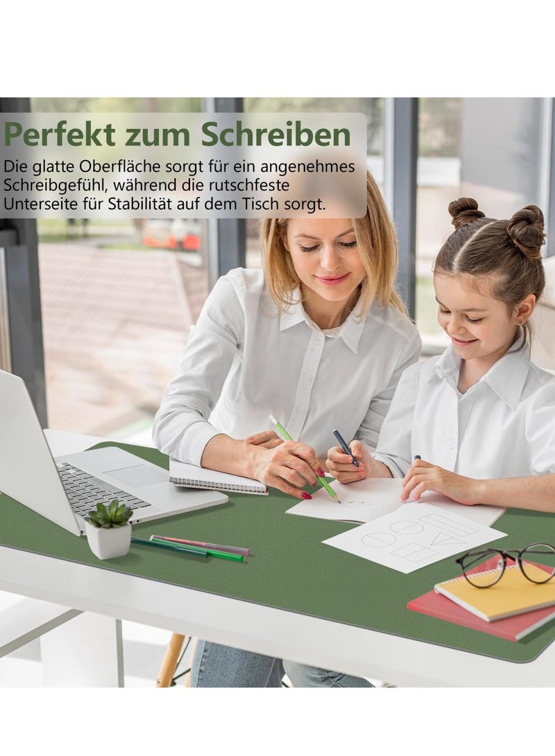 Gaming Mouse Pad,PU Leather Desk Mat,Extended Large Desk mat for Work,Desk pad for Keyboard and Mouse,Writing Pad for Desk Decor&Office&Home&Writing, 80*40Cm (Green + Cyan) - Image 5