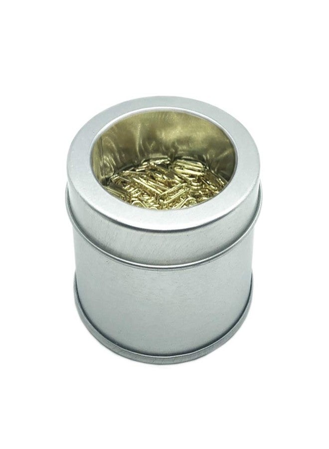 مي يي تيان 200 مشبك ورق صغير رفيع ذهبي اللون، مشابك ورق صغيرة لطيفة للغاية، 3/5 بوصة، مصنوعة من الفولاذ المقاوم للصدأ ومطلية بالقصدير الفضي، حامل مشابك ورق للمكتب والمدرسة والمنزل ومنظمات المكتب (مشابك ورق صغيرة ذهبية اللون) - Image 3