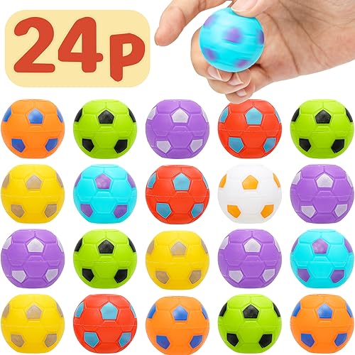 AZEN 24 Pcs Soccer Party Favors for Kids 48 812 Mini Fidget Spinners Soccer Ball Toys Goodie Bags Stuffers for Birthday Treasure Box Toys for Classroom Return Gifts for Kids - Image 1