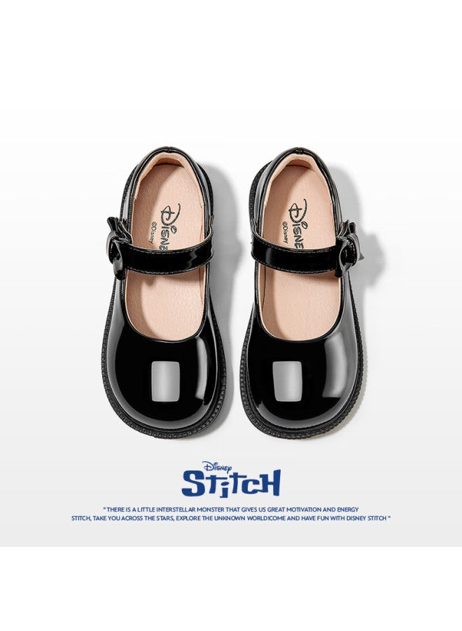 Disney Girls' Student Leather Shoes Campus Performance Black Leather Shoes Shiny Children's Dst1128 Black Size 36 - Image 4