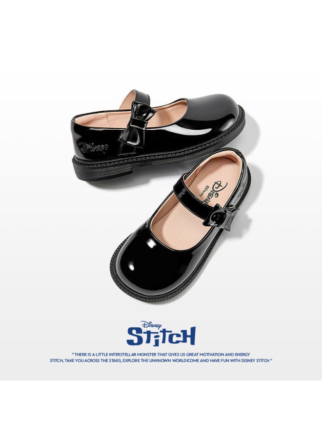 Disney Girls' Student Leather Shoes Campus Performance Black Leather Shoes Shiny Children's Dst1128 Black Size 36 - Image 5