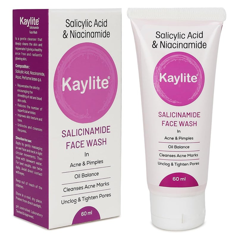 Kaylite Salicinamide Face Wash Acne Pimples Cleanses Acne Marks Face Wash With Salicylic Acid Perfume Base Face Wash Niacinamide Acne Acne Marks For Oil 60ml Pack of 2 120 ML - Image 1