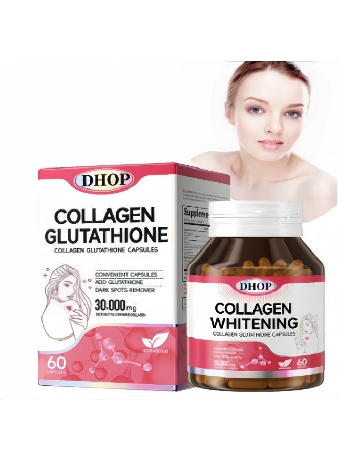 DHOP Collagen Glutathione Capsules - 30,000mg Whitening & Skin Support (60 Capsules) - Image 1